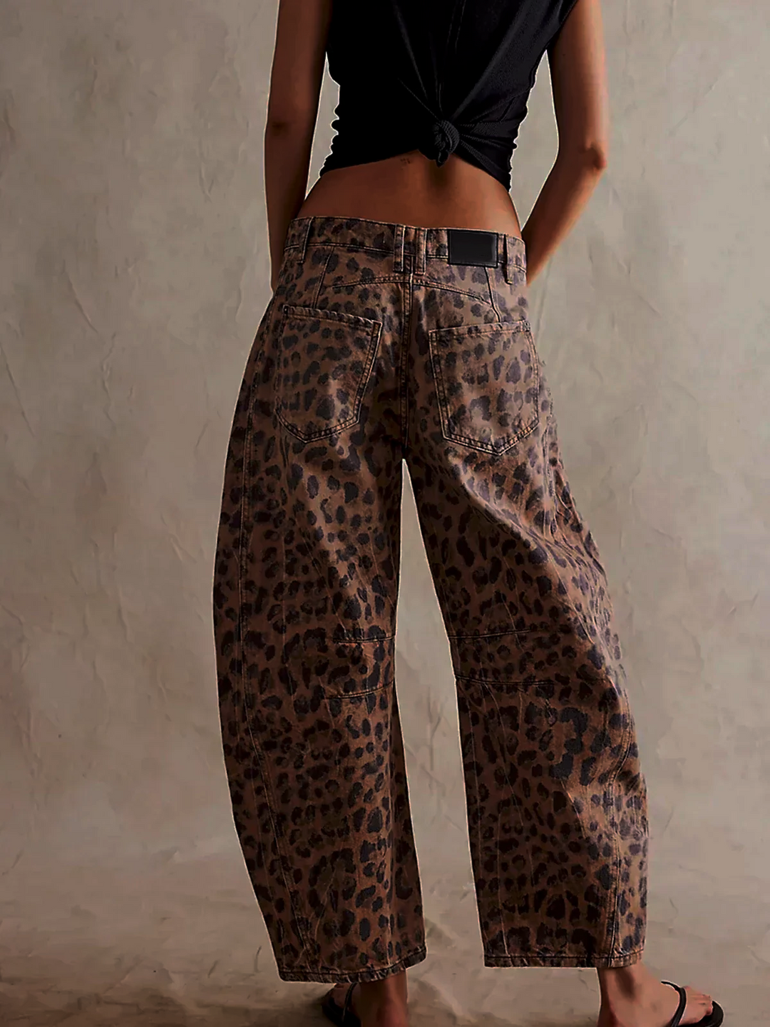 Lianne | Leopard Print Barrel Jeans