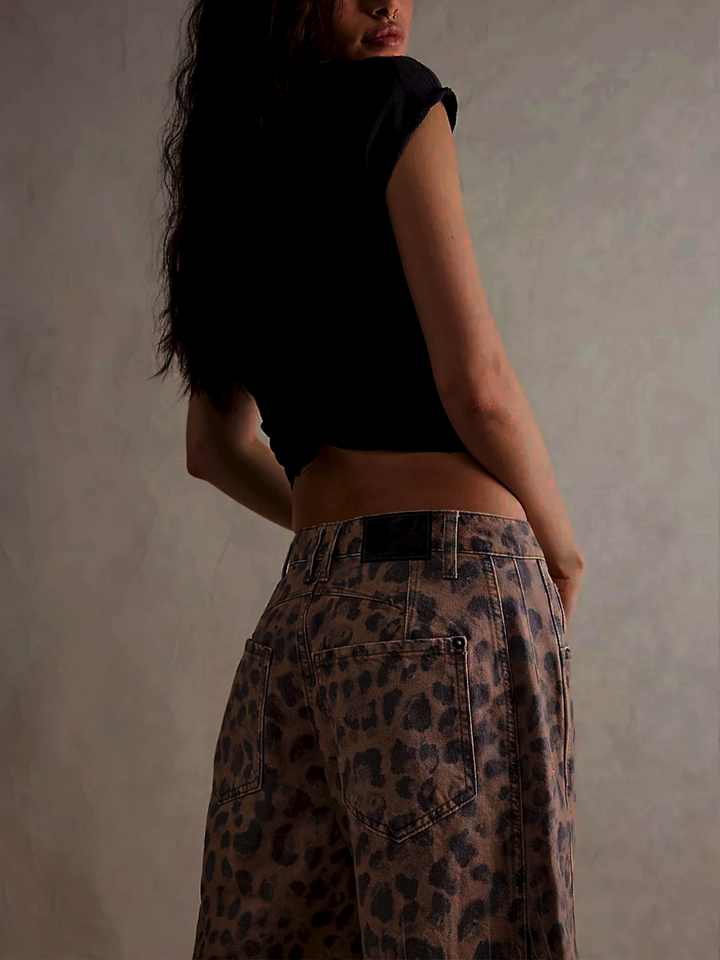 Lianne | Leopard Print Barrel Jeans