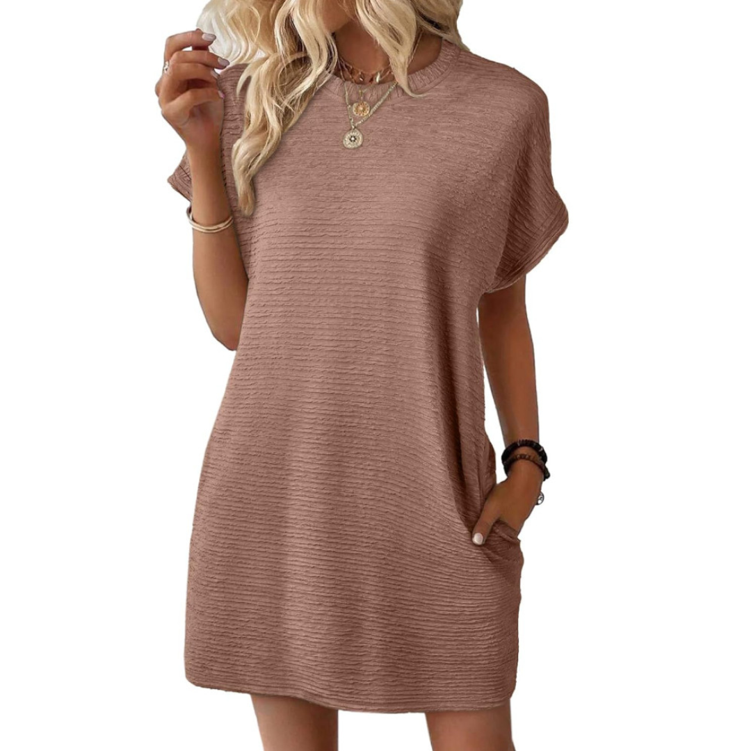 Evasha | Casual Round Neck Summer Dress