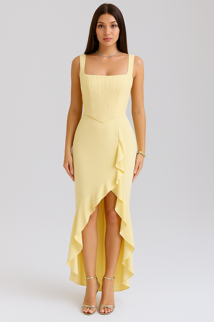 Bridgett | Ruffled Satin Corset Dress